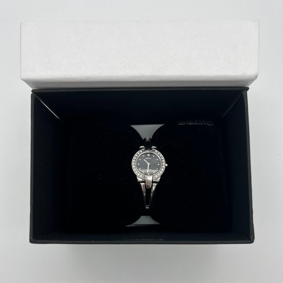Seiko Women's Core 22mm Steel & Crystal Solar Black Dial Analog Watch - Picture 1 of 5